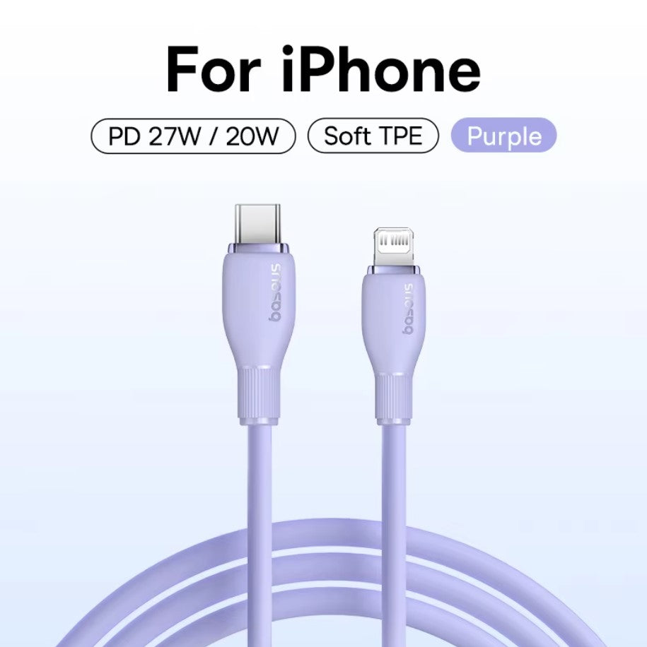 Baseus Fast Charging Cable 20W Type C to Lightning 1.2m/2m 480Mbps Data Cable ios