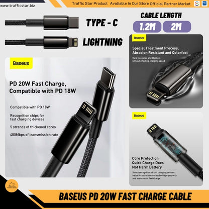 Baseus PD 20W Fast Charing Type C to Ligntening Data Cable