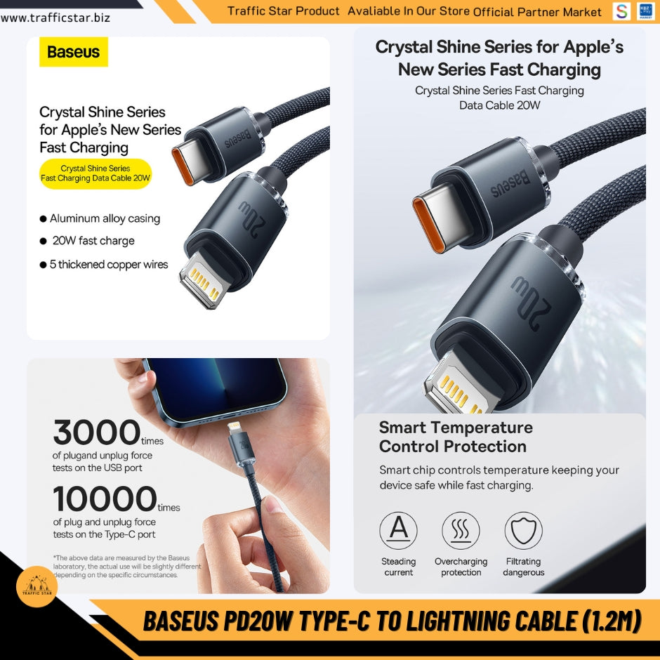 Baseus PD 20W USB C to Lightning Cable Data Transmission Cable