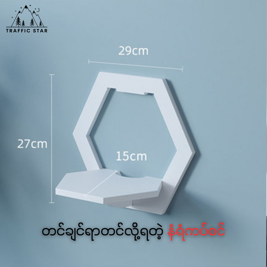 Wall shelf, no need to drill, adhesive type, plant shelf hexagon shape