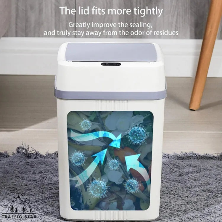 12L Intelligent Trash Can Smart Sensor Dustbin Waterproof Household Induction Garbage Bin (Motion Sensor ပါဝင်သည့် Smart အမှိုက်ပုံး)