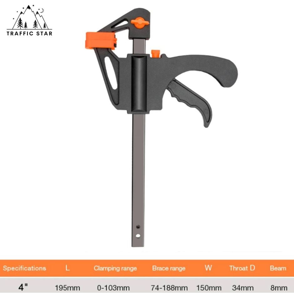 Adjustable manual clamp for woodworking, 4 inch clip, quick release, f clamp DIY Woodworking Tool