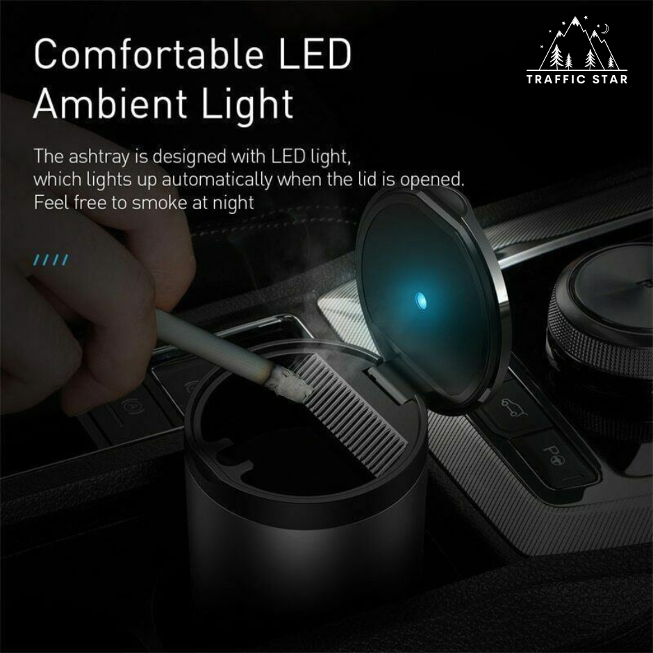 Baseus LED Car Ashtray Alloy Car Storage Organizer