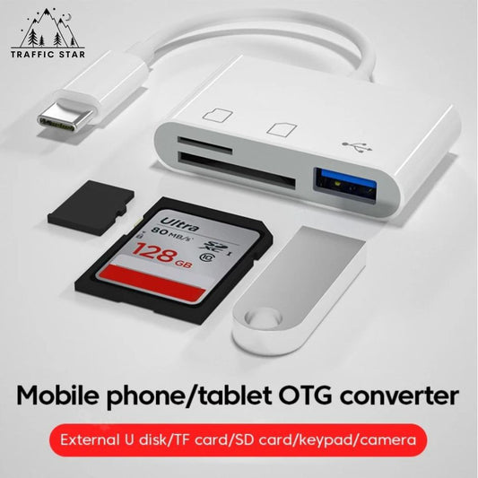 3 in 1  hub SD, TF, USB Flash Drive Reader Type C OTG Adapter