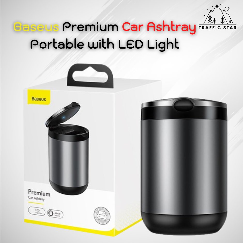 Baseus LED Car Ashtray Alloy Car Storage Organizer